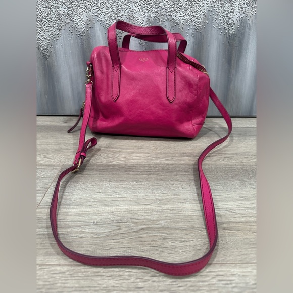 Fossil Sydney Satchel Rare Raspberry Pink - Picture 1 of 12